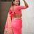 pink soft organza saree with unstiched blouse
