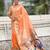light orange soft organza saree with unstiched blouse