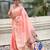 baby pink soft organza saree with unstiched blouse