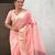 baby pink soft organza saree with unstiched blouse
