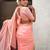 baby pink soft organza saree with unstiched blouse