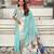 teal soft organza saree with unstiched blouse