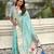 teal soft organza saree with unstiched blouse
