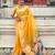 yellow soft organza saree with unstiched blouse