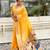 yellow soft organza saree with unstiched blouse
