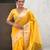 yellow soft organza saree with unstiched blouse