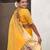 yellow soft organza saree with unstiched blouse