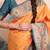 orange paithani saree with unstiched blouse