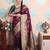 violet paithani saree with unstiched blouse