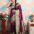 violet paithani saree with unstiched blouse