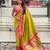 mehendi paithani saree with unstiched blouse