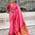 baby pink paithani saree with unstiched blouse