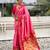 baby pink paithani saree with unstiched blouse