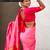 baby pink paithani saree with unstiched blouse