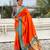 orange paithani saree with unstiched blouse