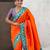 orange paithani saree with unstiched blouse