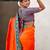 orange paithani saree with unstiched blouse