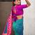 teal paithani saree with unstiched blouse