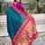 teal paithani saree with unstiched blouse