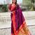 magenta paithani saree with unstiched blouse