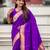 dark purple soft art silk saree with unstiched blouse