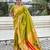 mehendi soft art silk saree with unstiched blouse