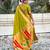 mehendi soft art silk saree with unstiched blouse