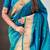 turquoise blue soft art silk saree with unstiched blouse