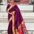 maroon soft art silk saree with unstiched blouse