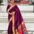 maroon soft art silk saree with unstiched blouse