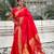 red soft art silk saree with unstiched blouse