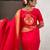 red soft art silk saree with unstiched blouse