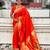 dark orange soft art silk saree with unstiched blouse
