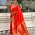 dark orange soft art silk saree with unstiched blouse