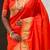 dark orange soft art silk saree with unstiched blouse