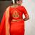 dark orange soft art silk saree with unstiched blouse