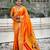 light orange soft art silk saree with unstiched blouse