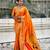 light orange soft art silk saree with unstiched blouse