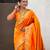 light orange soft art silk saree with unstiched blouse