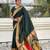 dark green soft art silk saree with unstiched blouse