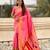 pink soft art silk saree with unstiched blouse