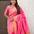 pink soft art silk saree with unstiched blouse