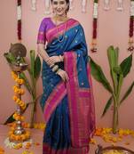 rama pink soft art silk saree with unstiched blouse