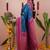 rama pink soft art silk saree with unstiched blouse
