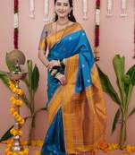 rama gold  soft art silk saree with unstiched blouse