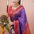 purple soft art silk saree with unstiched blouse