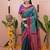 green soft art silk saree with unstiched blouse