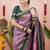 lavender green soft art silk saree with unstiched blouse