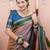 chikoo soft art silk saree with unstiched blouse