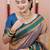 chikoo soft art silk saree with unstiched blouse